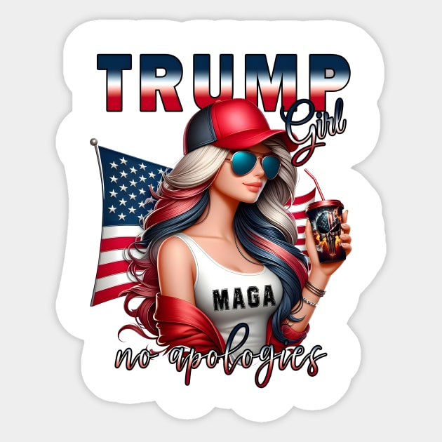 Trump Girl, Make America Great Again, American Woman, MAGA Sticker by artbyGreen